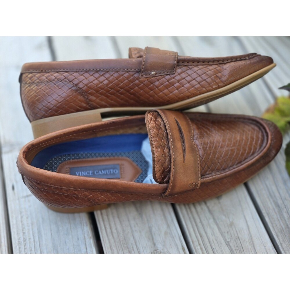 Men's Brown "Garwin" Leather Vince Camuto Penny Loafers Size 9.5M - Picture 6 of 8